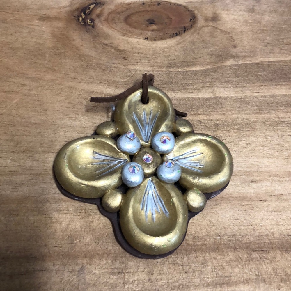 Gold/Silver Clay Pendant.